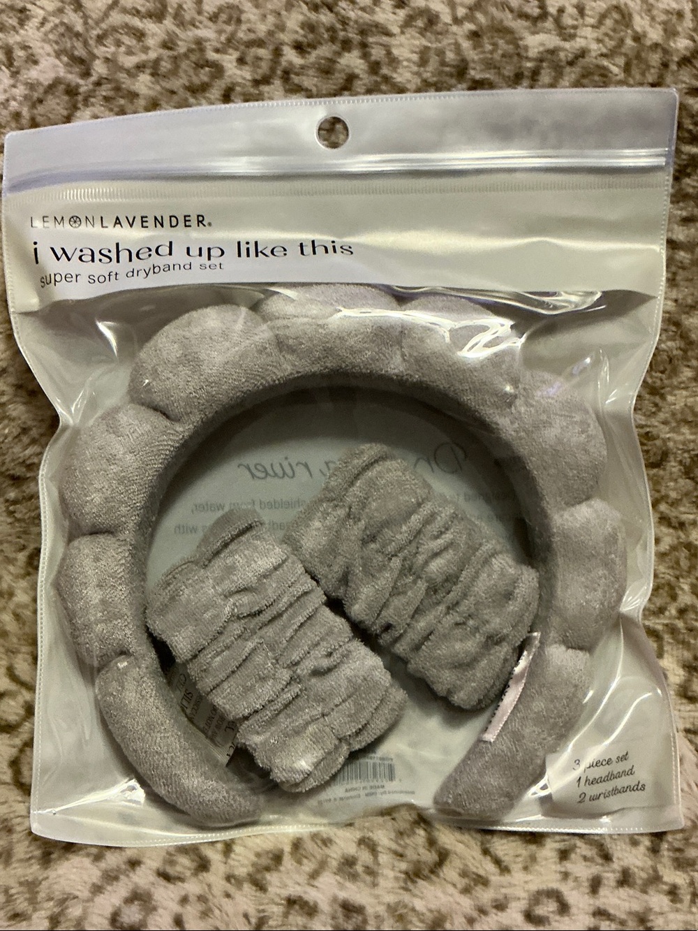Lemon Lavender 'I Washed Up Like This' Gray Super Soft Dryband Set 3 Pieces